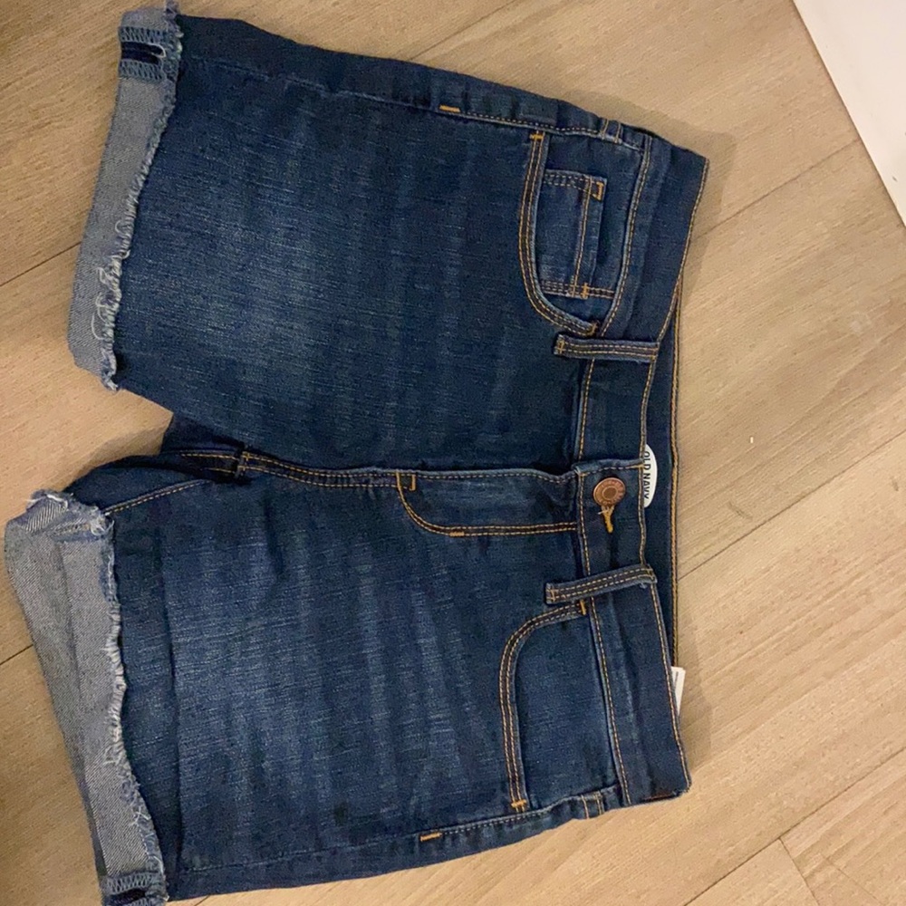 Faux denim shorts